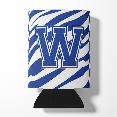 

Carolines Treasures CJ1034-WCC Letter W Initial Tiger Stripe Blue and White Can or Bottle Hugger Can Hugger multicolor