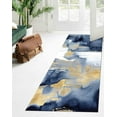 thumbnail image 2 of Modern Rugs, Large Rug, Navy Blue Rug, Accent Rugs, Luxury Rug, Blue And Gold Painting Rugs, Front Door Rugs, Hallway Rug, Car Mat Rug, 2.3'x3.3' - 70x110 cm, 2 of 8