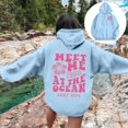 thumbnail image 2 of BOBOGOJP Womens Graphic Hoodies Letters Print Hoodie Unisex Oversized Hoodies Long Sleeve Pocket Pullover Sky Blue for Size S, 2 of 6