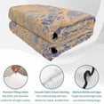 thumbnail image 4 of Quilts King Size Bedding Set, Coral Branches Lightweight Quilted Comforter, Blue Tan Gold Boho Modern Abstract Art Soft Reversible Bedspread Coverlet with Pillow Covers for All Season, 96" x 106", 4 of 9