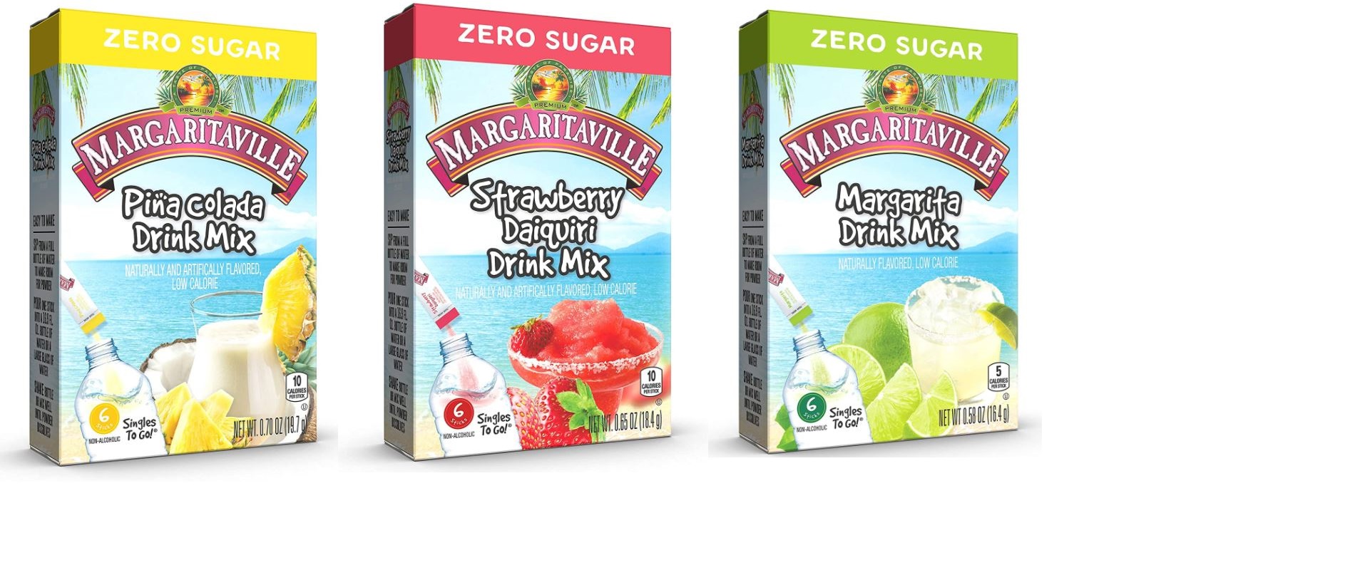 Margaritaville Singles to Go Drink Mix Variety Pack Four Margarita