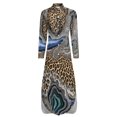 thumbnail image 5 of Leopard Print Agate Swirling Shirt Dress Long Sleeve Street Fashion V Neck Oversized Casual Dress Women Evening Dress, 5 of 7