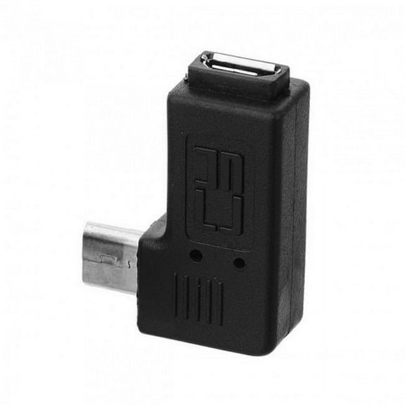 FVH 90 Degree Left Angled Micro USB 2.0 5Pin Male to Female M to F Extension Adapter
