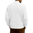 thumbnail image 4 of Kixjoy White Cardigan Sweaters for Men V Neck Button Down Ribbed Knitted Sweater Lightweight Fashion Big and Tall Long Sleeve Jacket Fall Casual Soild Sweaters for Men, White 4XL, 4 of 7