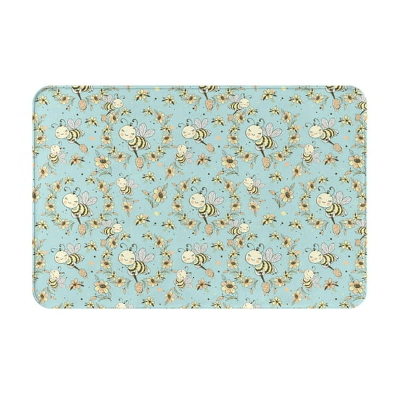 Logiee Cute Honeybees Print Welcome Mats for Entryway,Door Mat for Front Door,Entry Mat,Doormat for Garden, Garage, Patio, Home, Porch Decor