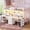White, variant on Bunk Bed with Desk & Charging Station & LED Lights & Safety Guardrail ,Twin Over Twin Size Metal Loft Bed Frame for Bedroom,Black