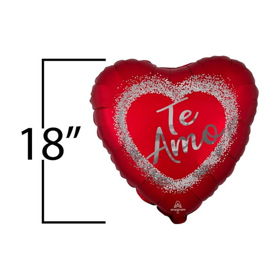 Te Amo Satin Luxe Heart 18″ Balloon Red Love Anniversary