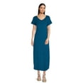 thumbnail image 4 of Time and Tru Women's V-Neck Knit Maxi Dress with Short Sleeves, Sizes XS-XXXL, 4 of 5