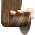thumbnail image 3 of LAICAIW Extension Longue Queue de Cheval Droite 24 Pouces Enrouler Extensions de Cheveux Synthétiques à Clip pour Femmes, Brun & Blond, 3 of 7
