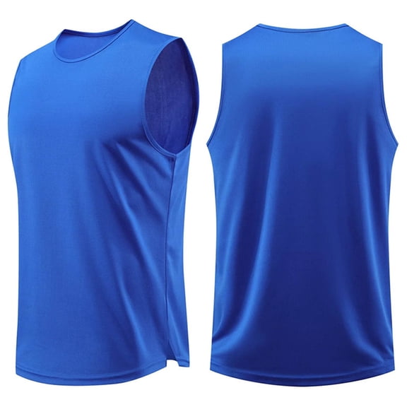 Men's Solid Color Breathable Sleeveless Tank Top for Summer Casual Wear