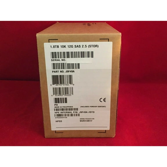 J9F49A 787649-001 HPE MSA 1.8TB 12G SAS 10K SFF 2.5 DP 512e ENT HDD