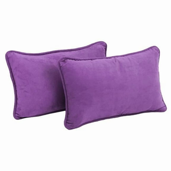 Porch & Den  Blaze River Microsuede Lumbar Throw Pillows (Set of 2) Ultraviolet