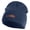 Navy, variant on Beaver Embroidered 8 Inch Knitted Short Beanie - Black OSFM