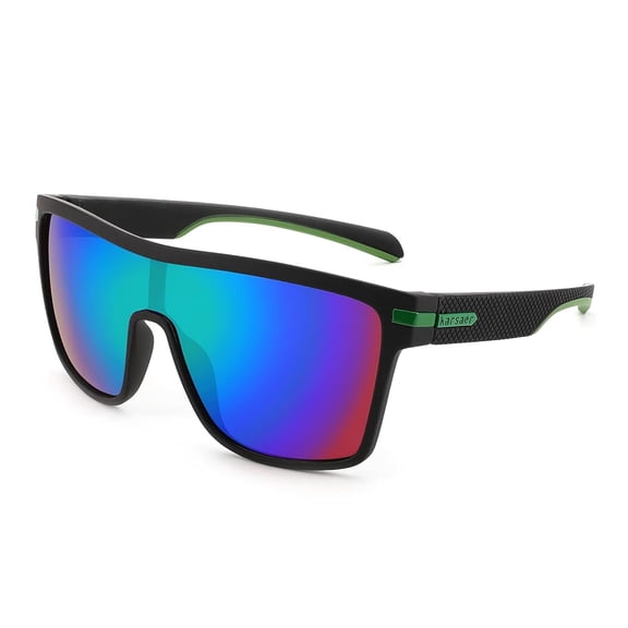 Karsaer TR90 Polarized Sports Sunglasses for Men Women Flat Top Vintage Square Cycling Running Fishing Golf Hiking Sports Glasses K7034