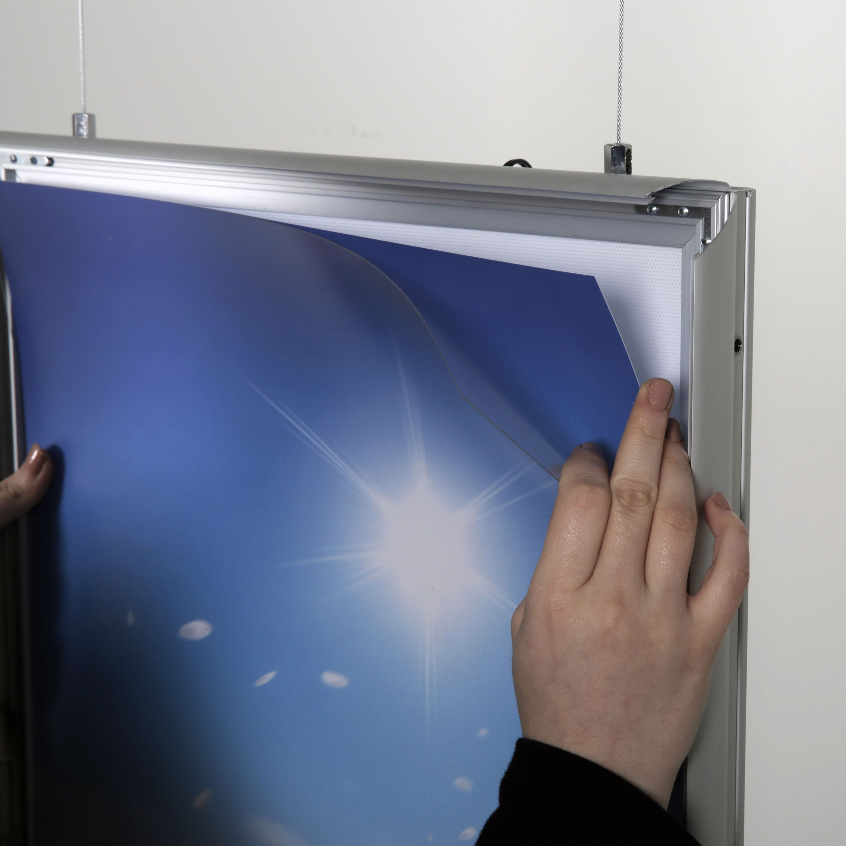 MT Displays Best Buy LEDbox Double Sided LED Backlit Poster Frame 34x46  Inch Silver 1