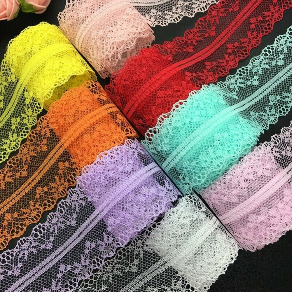 Ruban De Dentelle Florale Blanche - 2 Rouleaux De 3m X 16cm, Tulle Nylon Pour Couture, Mariage, Déco