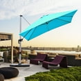 thumbnail image 3 of Costway 10Ft Square Patio Offset Cantilever Umbrella 360 Degree Tilt Aluminum Blue, 3 of 10