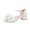 White, variant on REDARER Girls Sandals Dress Shoes Wedding Party Open Toe Glitter High Heels for Little/Big Kids,7-8 Years