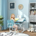 thumbnail image 2 of Qaba Kids Desk and Chair Set Height Adjustable w/ Tilt Desktop, Blue, 2 of 10