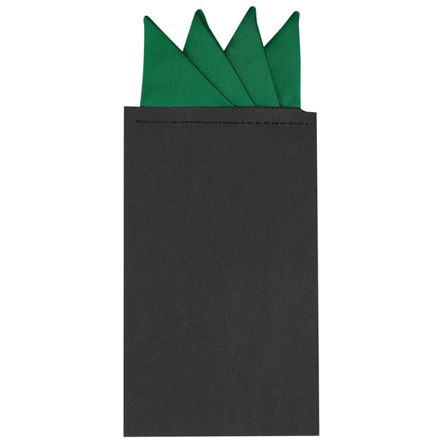 INSPIRE CHIC Men's Pocket Squares PreFolded Triangles On Card Suit Handkerchief Dark Green One Size
