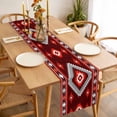 thumbnail image 3 of Red Boho Table Runner - 72 Inch Long, Kitchen Dining Table Runner Dresser Scarves, Neutral Tribal Ethnic Abstract Geometric Motifs Farmhouse Decor for Coffee Tables Wedding Party Banquet, 3 of 7