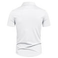 thumbnail image 4 of pstuiky Camisa de manga corta para hombre, Camisa informal de negocios de color liso con solapa y botones de manga corta para hombre camisetas de hombre xl, 4 of 6