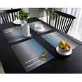 thumbnail image 2 of Gradient Blue Grey Abstract Art Placemats for Dinning Table Set of 4 Waterproof Cloth Table Mats, Cotton Linen Place Mats Fabric Dinner Mat Easy Clean Farmhouse Resistant Holiday Table Decor, 2 of 4