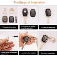 thumbnail image 3 of HAHDAXIA for Honda Key Fob Cover with Bling Keychain, 4 Buttons Soft TPU Keys Shells Black Gold Key Fob Protector Compatible with Honda Accord Accord Crosstour Civic CR-V Pilot Element (R-Hod, 3 of 6