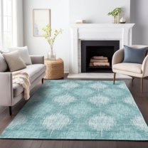 Addison Rugs Chantille Indoor/Outdoor Transitional Ikat Teal Washable Rectangle Rug, 2'6" x 3'10"