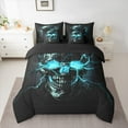 thumbnail image 2 of Castle Fairy Abstract Skull Twin Bedding Sets 7-Piece for Teens Adults,Gothic Style Bedding Comforter Set Microfiber,Gradient Lightning Breathable Sheet Sets,Super Cozy Room Decor,Reversible, 2 of 8