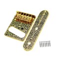 thumbnail image 3 of MERIGLARE Saddle Bridge Plate Replacement Part Sturdy Carved Pattern 3 Way Switch Control Plate for Electric Guitars golden, 3 of 7