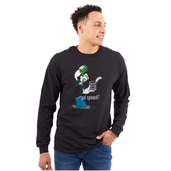 Popeye The Sailor Man Got Spinach Long Sleeve TShirt Men Women Brisco Brands S