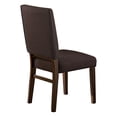 thumbnail image 3 of JERFIT Modern Dining Chairs Set of 2, Brown Fabric Upholstered Side Chairs with Walnut Finish Wood Frame for Kitchen and Dining Room, 3 of 6