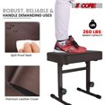 thumbnail image 4 of Adjustable Piano Stool with Thick Padded Cushion – Heavy-Duty T-Style Keyboard Bench, 17"-22" Height, PU Leather & Non-Slip Base, 4 of 12