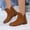 Brown, variant on Womens Ankle Boots Vintage Low Block Heel Side Slit Cowboy Booties with Back Fringe Stylish Arch Support Non-Slip Combat Boots Black 41(US-8.5)