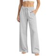 thumbnail image 6 of Women's Workout Sweatpants Wide Leg Relaxed Fit Straight Leg with Pockets Athletic Lounge Pants, 6 of 8