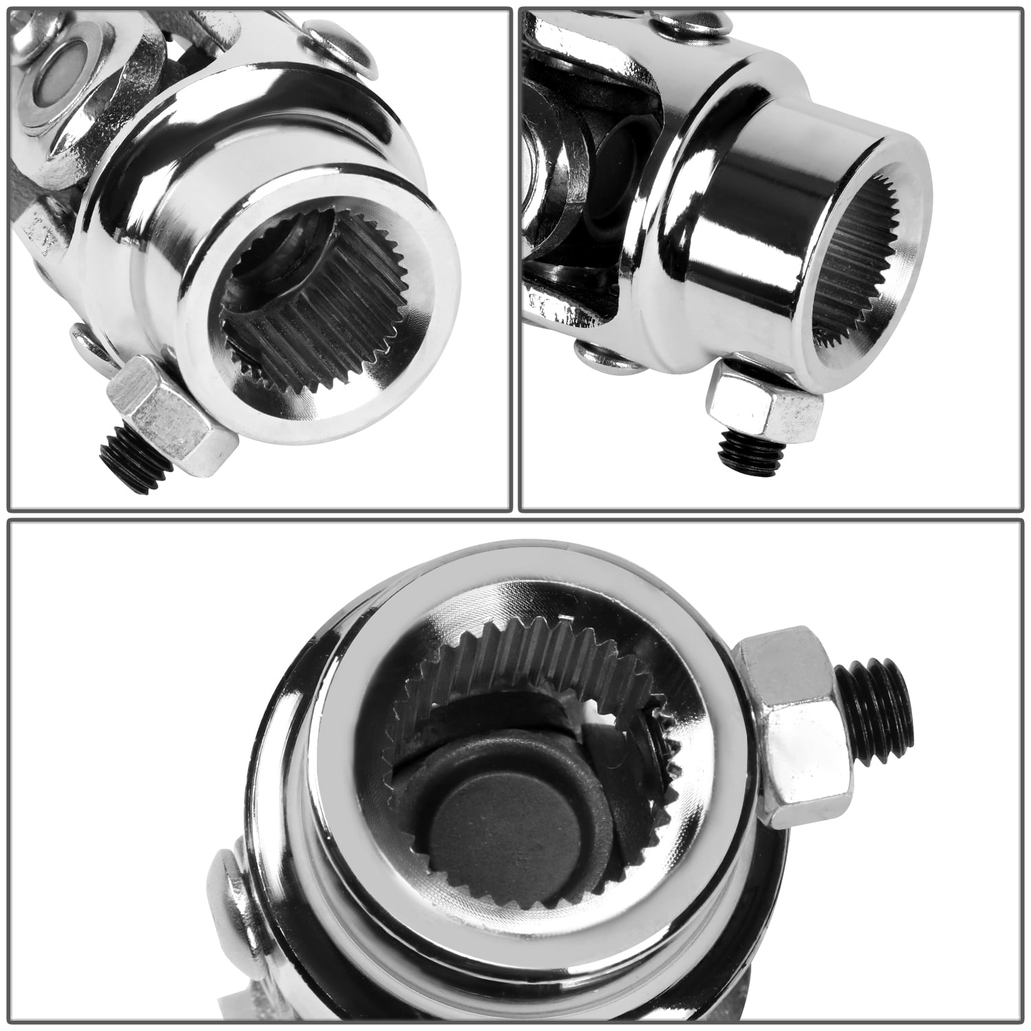 Universal 3.2" Length 38 Degree Working Angel 13/16"-36 Spline X 3/4" DD Stainless Steel Single Steering Shaft U-Joint
