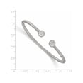 thumbnail image 2 of Sterling Silver Rhodium-plated CZ Flexible Cuff Bangle, 2 of 2