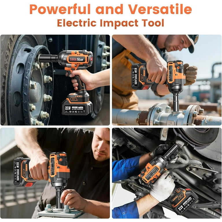 TaskStar Cordless Impact Wrench 1/2“, 1110 Ft-lbs(1500 N.m