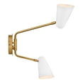 thumbnail image 3 of 83542LCB-MW Lark Birdie - 10W 2 LED Wall Sconce In Mid-Century Modern Style-16.5 Inches Tall and 22.75 Inches Wide-Lacquered Brass/Matte White Finish, 3 of 21
