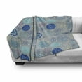 thumbnail image 3 of Cartoon Soft Flannel Fleece Throw Blanket, Abstract Snowflakes Pastel Background Winter Celebration Theme Christmas, Cozy Plush for Indoor and Outdoor Use, 50" x 60", Beige Aqua Blue, by Ambesonne, 3 of 6