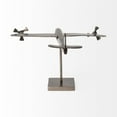 thumbnail image 4 of Gray Metal Bomber Plane Sculpture, 4 of 5