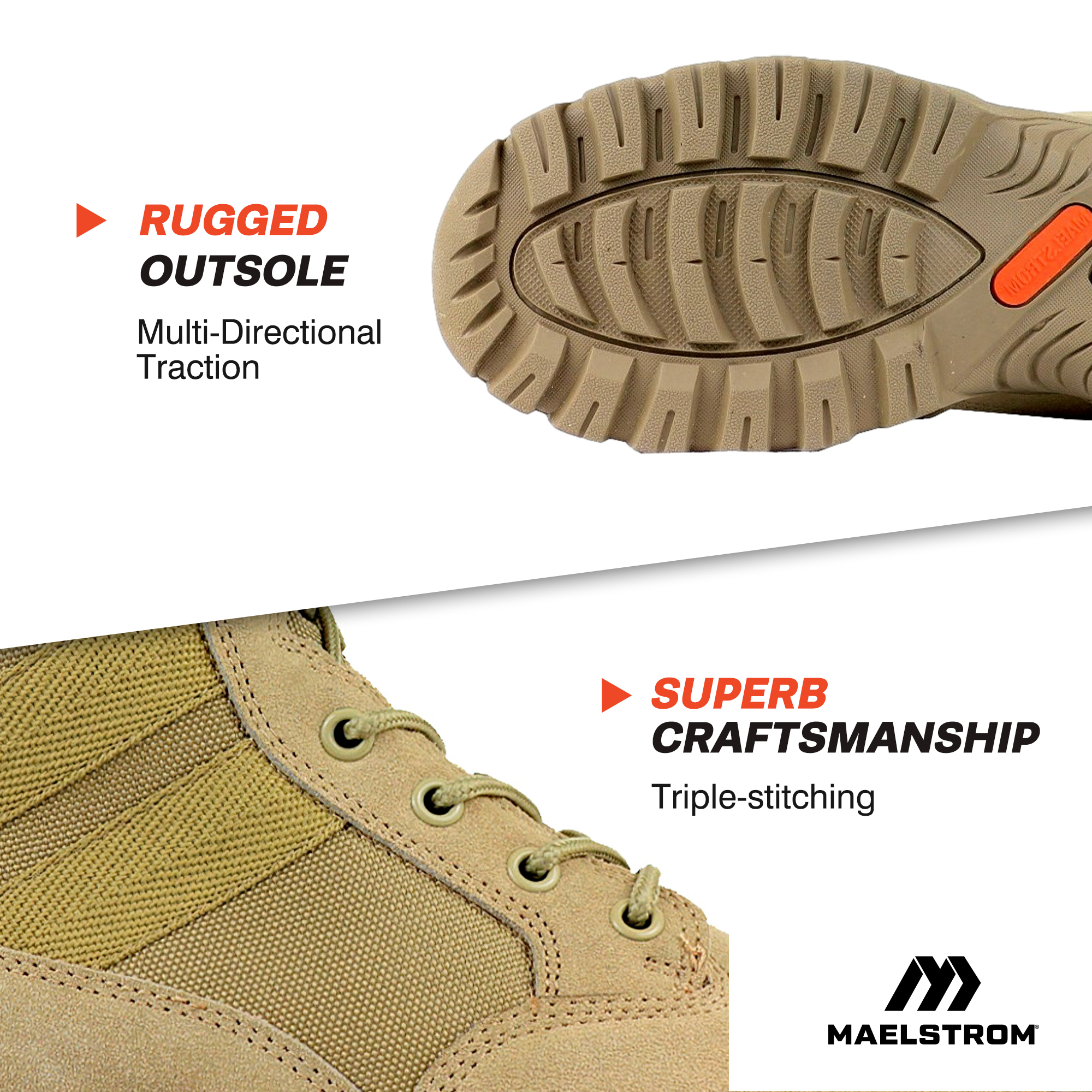 Maelstrom Tactical Military Work Boots with Side Zipper