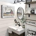 thumbnail image 6 of Rustic American Barn Canvas Wall Art Farmhouse Windmill Flag Pictures Wall Decor Vintage Barn Print Painting for Farm Room Living Room Home Decoration Framed 12X16 Inch, 6 of 6