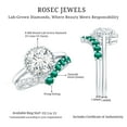 thumbnail image 5 of Rosec Jewels Lab Diamond Engagement Ring Set with Lab Emerald Wedding Band - Authentically Certified, 10K White Gold, US 10.00, 5 of 8
