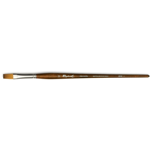 Raphael Precision Long Handle Brush, Flat, 12