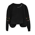 thumbnail image 5 of UngA Christmas Womens Sweatshirt Casual Christmas Tree Pullover Shirt Long Sleeve Xmas Vacation Party Clothes Top Sweatshirt Women (Black,M), 5 of 5