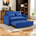 thumbnail image 4 of Resenkos Sleeper Sectional Sofa Flannel Couch Pull-Out Bed and Adjustable Backrest, Blue, 4 of 10