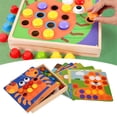thumbnail image 3 of Juguete De Arte Con Botones, Bordes Redondeados, Juguete De Aprendizaje, Mosaico, Tablero Perforado, Juguetes, Clavos De Setas Para Aprendizaje Educativo Para Niños, 3 of 7