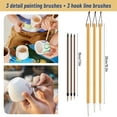 thumbnail image 4 of Fukushima 15pcs Pottery Glaze Brushes, Ceramic Brushes Set Wood Bamboo Brush, Artist Painting Tools Hake Brushes for Pottery, Fan Painting Brush for Watercolor Wash Ceramic and Pottery Painting, 4 of 7